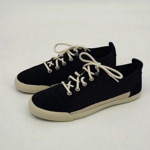 Keds Womens Black Canvas Low Top Lace Up Sneakers Cream Sole